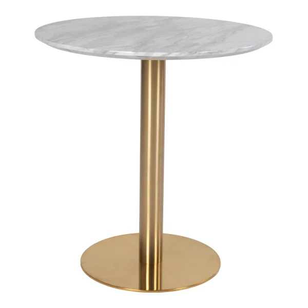 Bojan Esstisch Ø70 cm marmor look, messingfarbene Beine.