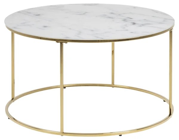 Bolt Couchtisch Glas weiss Marmoraufdruck, Gestell chrome.