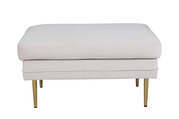 Boom Pouf, Hocker Samt beige, Messing.