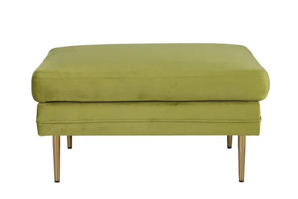 Boom Pouf, Hocker Velour Messing, grün.