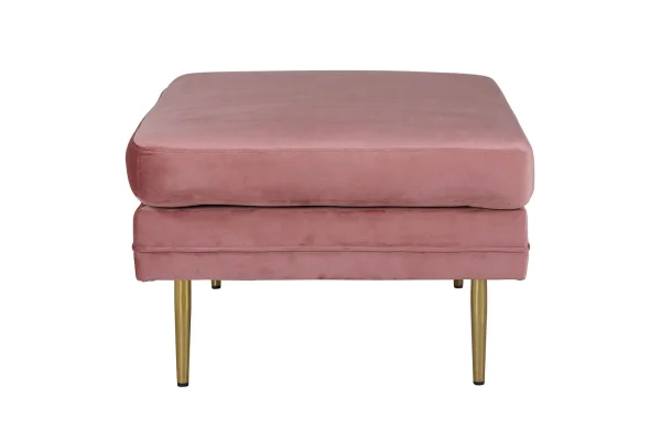 Boom Pouf, Hocker Velour Messing, pink.