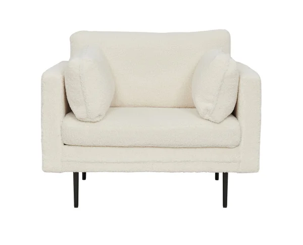 Boom Sessel teddy Stoff weiss.