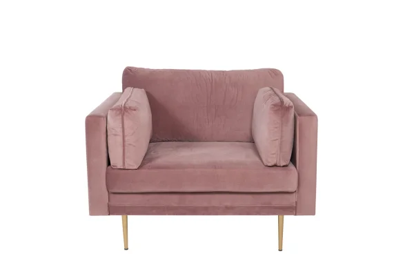 Boom Sessel Velour staubigpink.