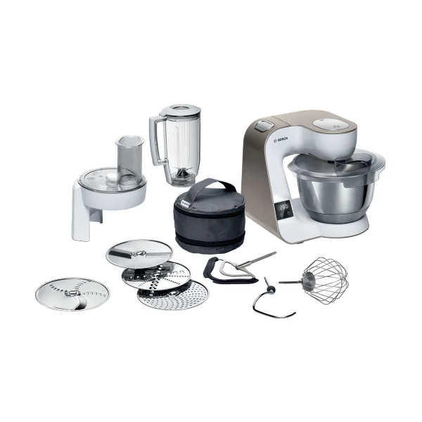 Bosch Bosch Serie 4 MUM5XW20 Küchenmaschine mit Waage 1000W Weiß-Champagner
