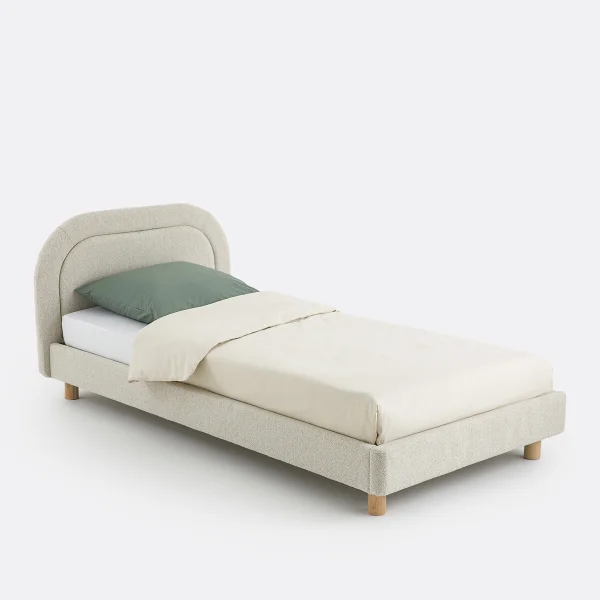 Bouclé-bett Kiera Mit Lattenrost 90 x 190 cm