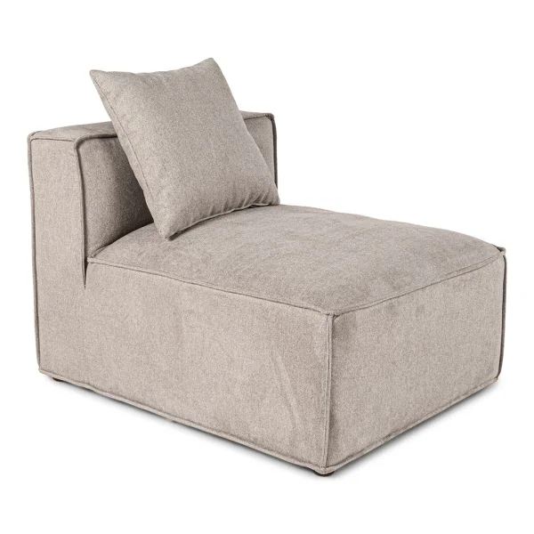 Box Ecksofa, 6 Dekokissen hellgrau.