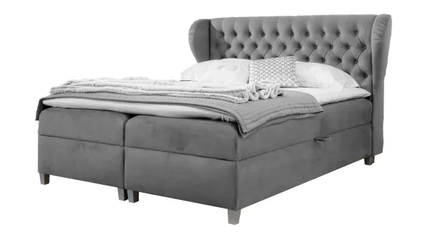 Boxbett 180 x 200 cm grau Bettkasten - JOKER