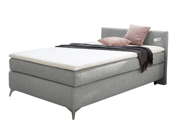 Boxspringbett 120 x 200 cm grau Stoffbezug - NORA