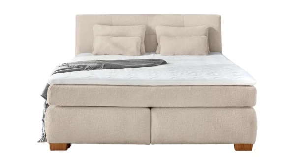 Boxspringbett 180 x 200 cm beige Chenille - NARVE