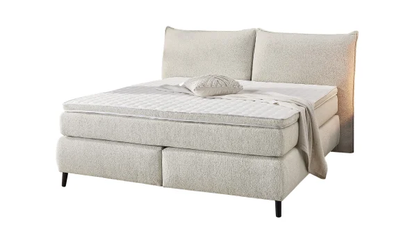 Boxspringbett 180 x 200 cm beige Stoffbezug - HACIENDA