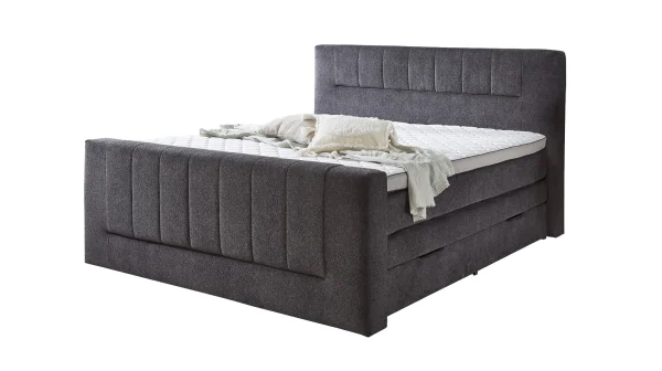 Boxspringbett 180 x 200 cm Bettkasten anthrazit Stoffbezug - KENOSHA