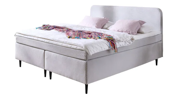 Boxspringbett 180 x 200 cm grau Feincord - VILLACH