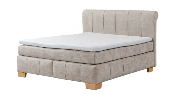 Boxspringbett 180 x 200 cm grau Webstoff - AVELINO