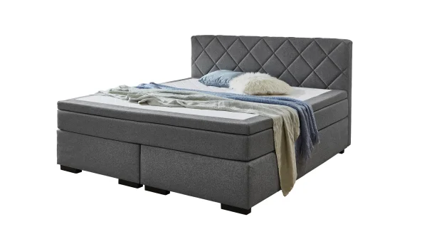 Boxspringbett 180 x 200 cm Stoffbezug grau - INNSBRUCK