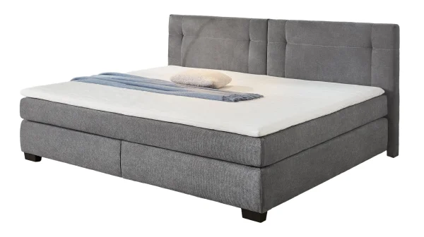 Boxspringbett 240 x 200 cm grau Microfaser - FAMILY