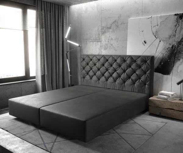 Boxspringgestell Dream-Great 180x200 cm Lederimitat Anthrazit
