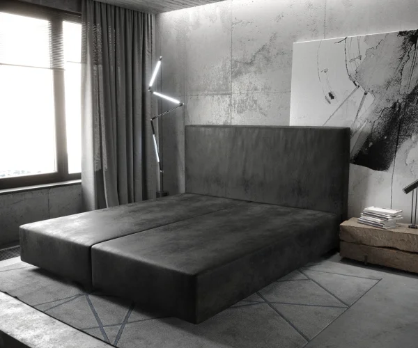 Boxspringgestell Dream-Well 180x200 cm Mikrofaser Anthrazit Vintage