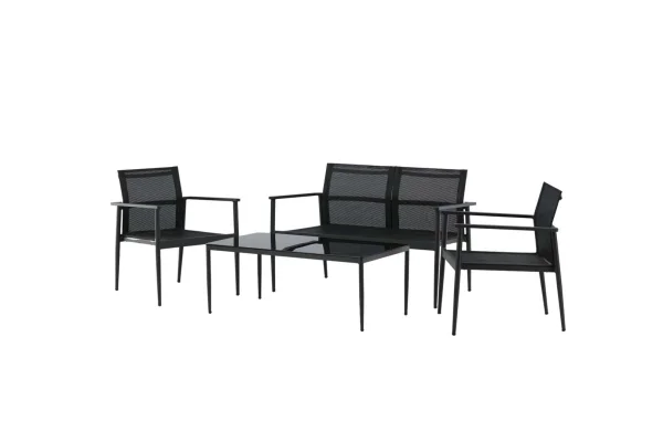 Break Lounge-Set 4 Teile schwarz.