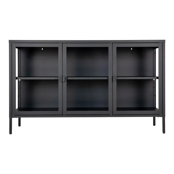 Brisbane Sideboard 3 Glastüren schwarz.