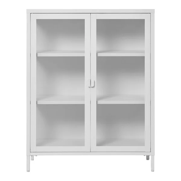 Brisbane Vitrinenschrank 2 Glas Türen weiß.