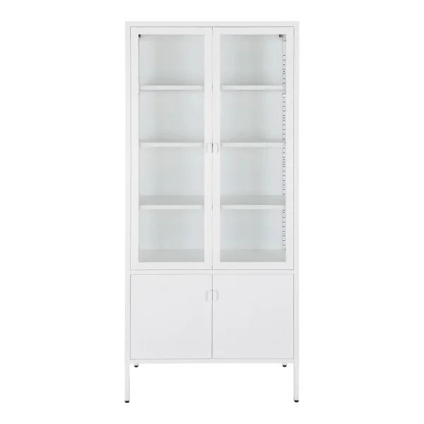 Brisbane Vitrinenschrank 4 Türen weiß.