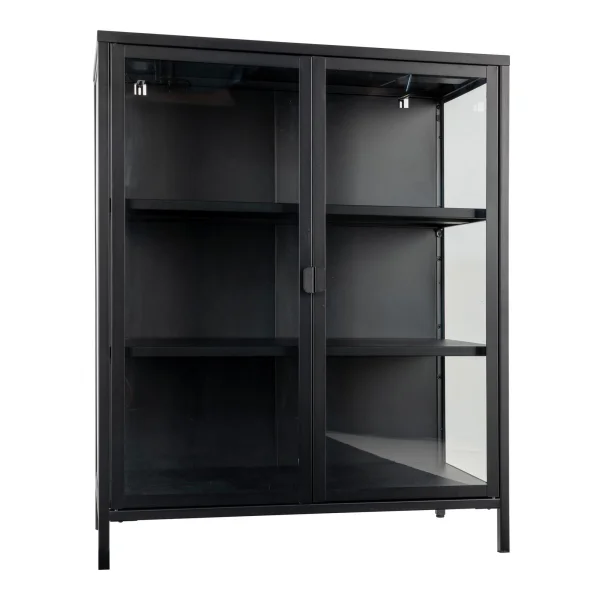 Brisbane Vitrinenschrank Höhe 101,5 cm, schwarz.