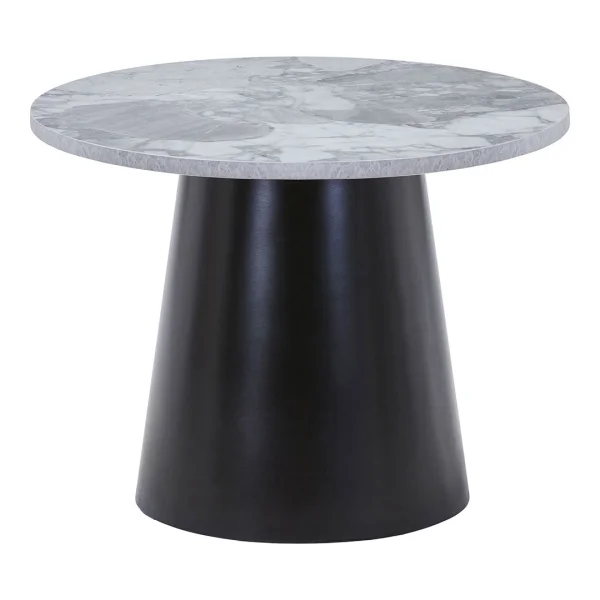 Brito Couchtisch Marmor Look Ø60cm grau, schwarz.