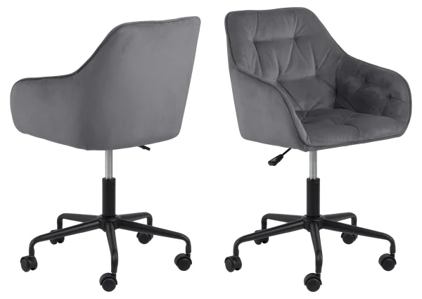 Brooke Bürostuhl Velour grau.