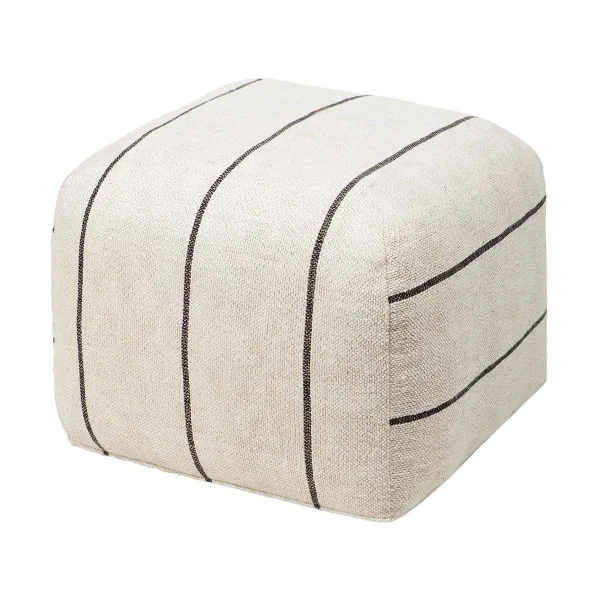 Broste Copenhagen Sigrid Pouf 50x50 cm Light Beige-Black