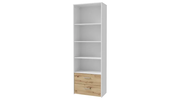 Bücherregal Standregal weiß - Eiche 63 x 191 cm - CULGOA