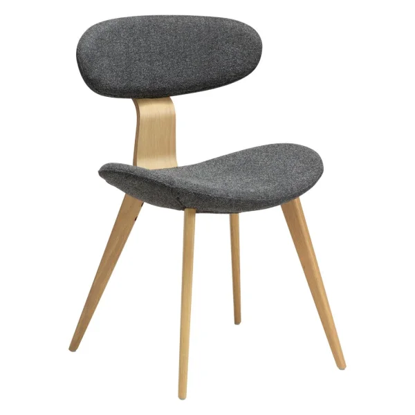 Buckle Esszimmerstuhl Bouclé dunkelgrau.