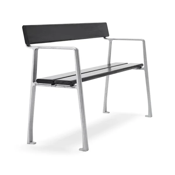 Byarums bruk Piccolo Sofa Mahagoni schwarz lasiert, Rohaluminiumgestell