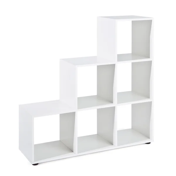 Cadora Regal Raumteiler, 6 Fächer weiss.