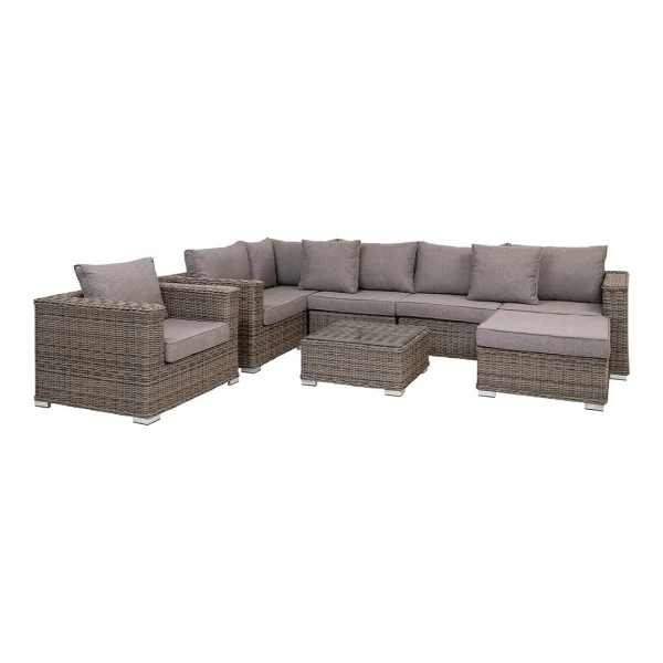 Calvi Sofasatz inkl. Sitzkissen Garten kubu,grau.