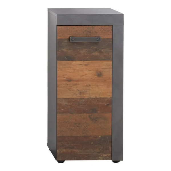 CancunIndy Bad Standtype Stauraum 1 Tür Eiche Dekor, Old Wood Dekor.