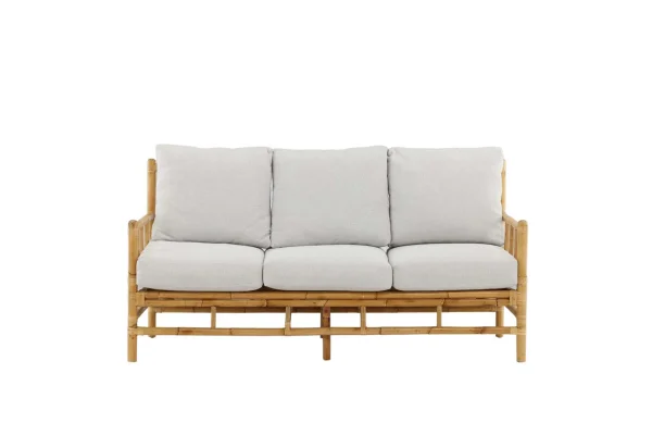 Cane Gartensofa mit Gartenkissen 3 Pers. natur.