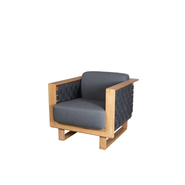 Cane-line Angle Lounge-Sessel Dark Grey, Teak
