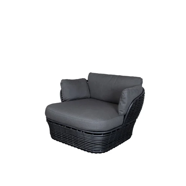 Cane-line Basket Lounge-Sessel Graphit Grau, inkl. graue Kissen