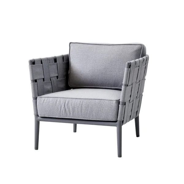Cane-line Conic Loungesessel Light Grey, inkl. Kissen