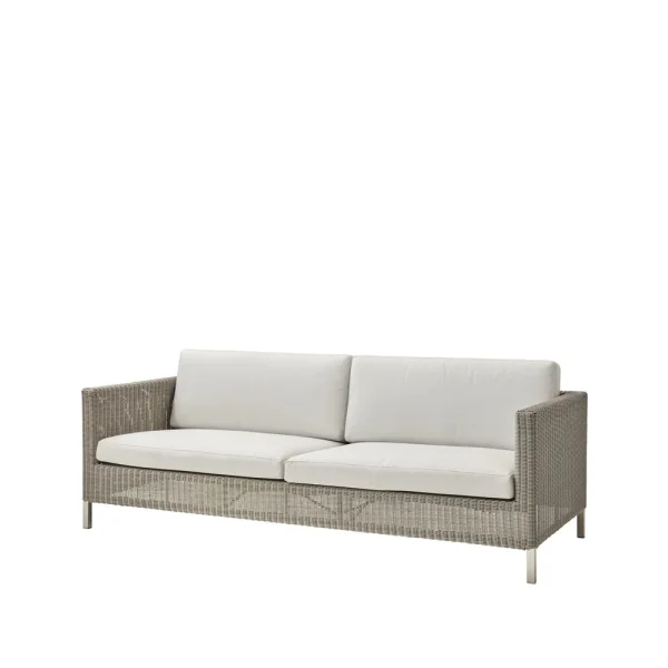 Cane-line Connect Sofa 3-Sitzer Taupe, Kissen-Set Cane-Line Matt white