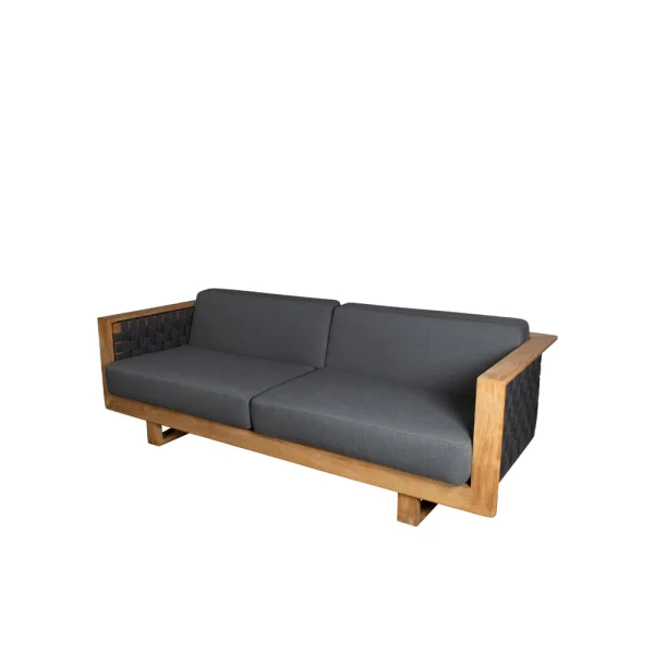 Cane-line Ecksofa 3-Sitzer Dark Grey, Teak