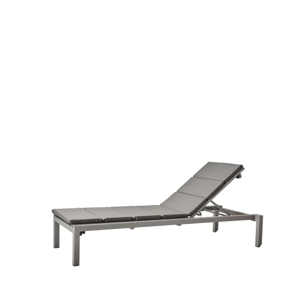 Cane-line Relax Sonnenliege Sunbrella Matt light Grey, inkl graues Kissen