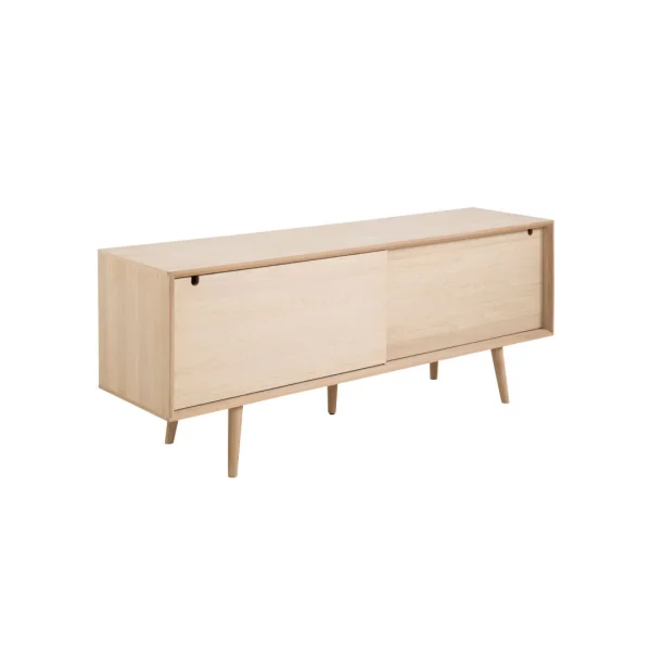 Canes Sideboard mit 2 Türen aus Eiche Furnier und massive Eiche weiss gelaugt.