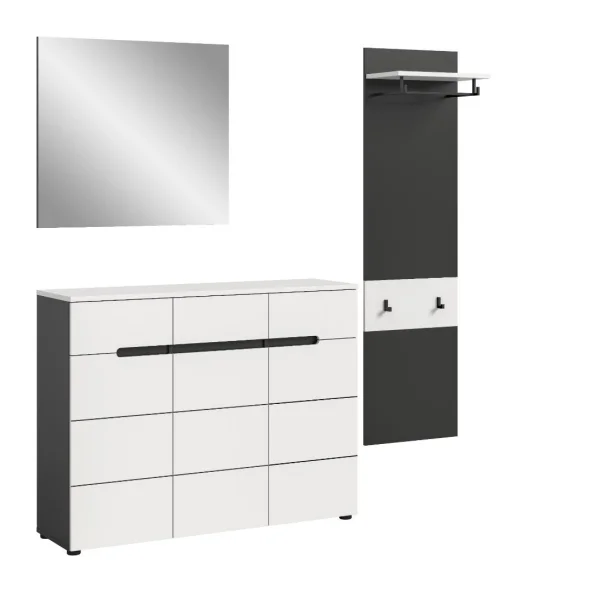 Canu Garderobenmöbel Set C30 weiß, grau.