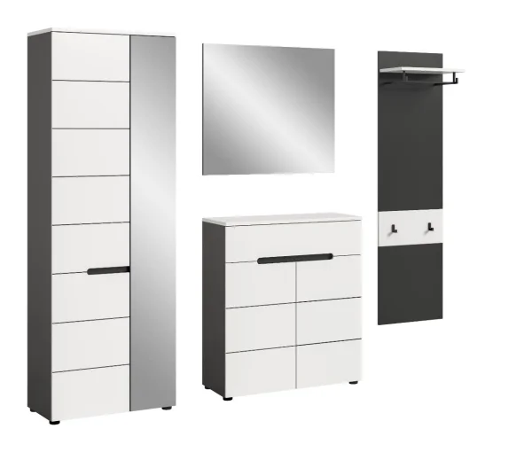 Canu Garderobenmöbel Set C33 weiß, grau.