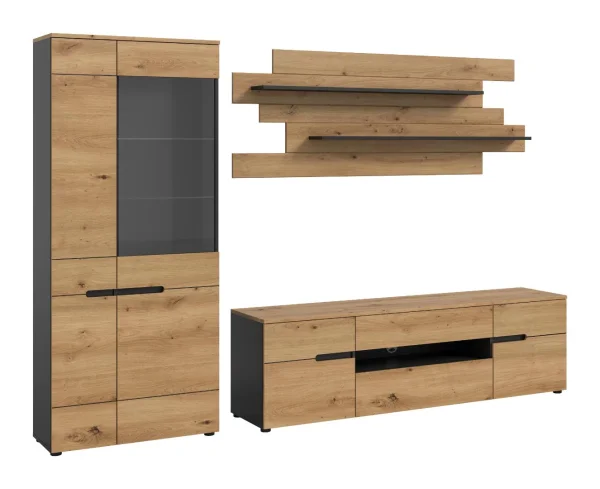 Canu Regal C12 System Eiche Dekor, dunkelgrau.