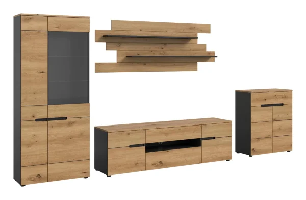 Canu Regal C13 System Eiche Dekor, dunkelgrau.