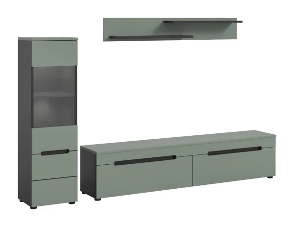 Canu Regal C2 System inkl. Beleuchtung staubgrün, dunkelgrau.