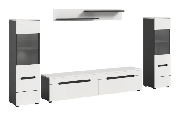 Canu Regal C6 System inkl. Beleuchtung weiß, dunkelgrau.