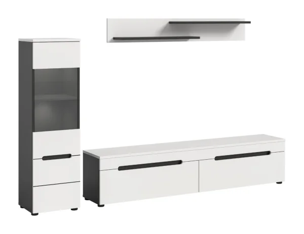 Canu Regal C7 System inkl. Beleuchtung weiß, dunkelgrau.